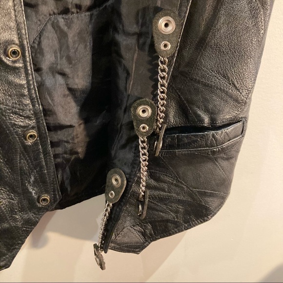 HARLEY DAVIDSON SZ L Rider Vest Leather Italian Stone Design w/ 3 Vest - Picture 10 of 15